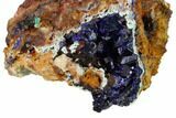 Azurite Crystals with Malachite & Chrysocolla - Laos #162585-1